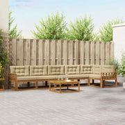 Set di divani da esterno con cuscino 7 pcs Naturale e Beige 3367681