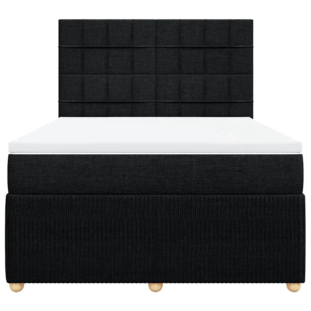 Giroletto a Molle con Materasso Nero 140x200 cm in Tessuto 3292081