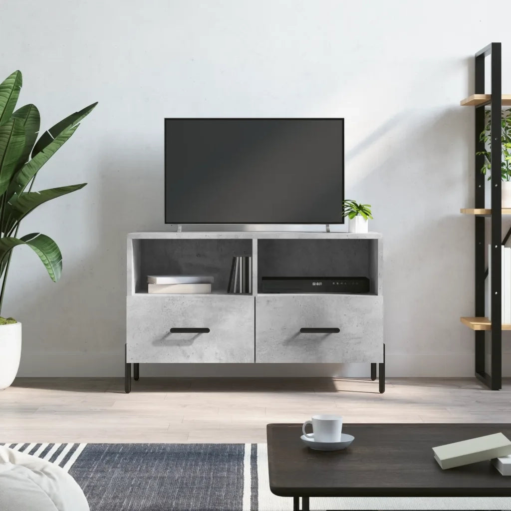 Mobile per TV Grigio Cemento 80x36x50 cm Legno Multistrato 828984