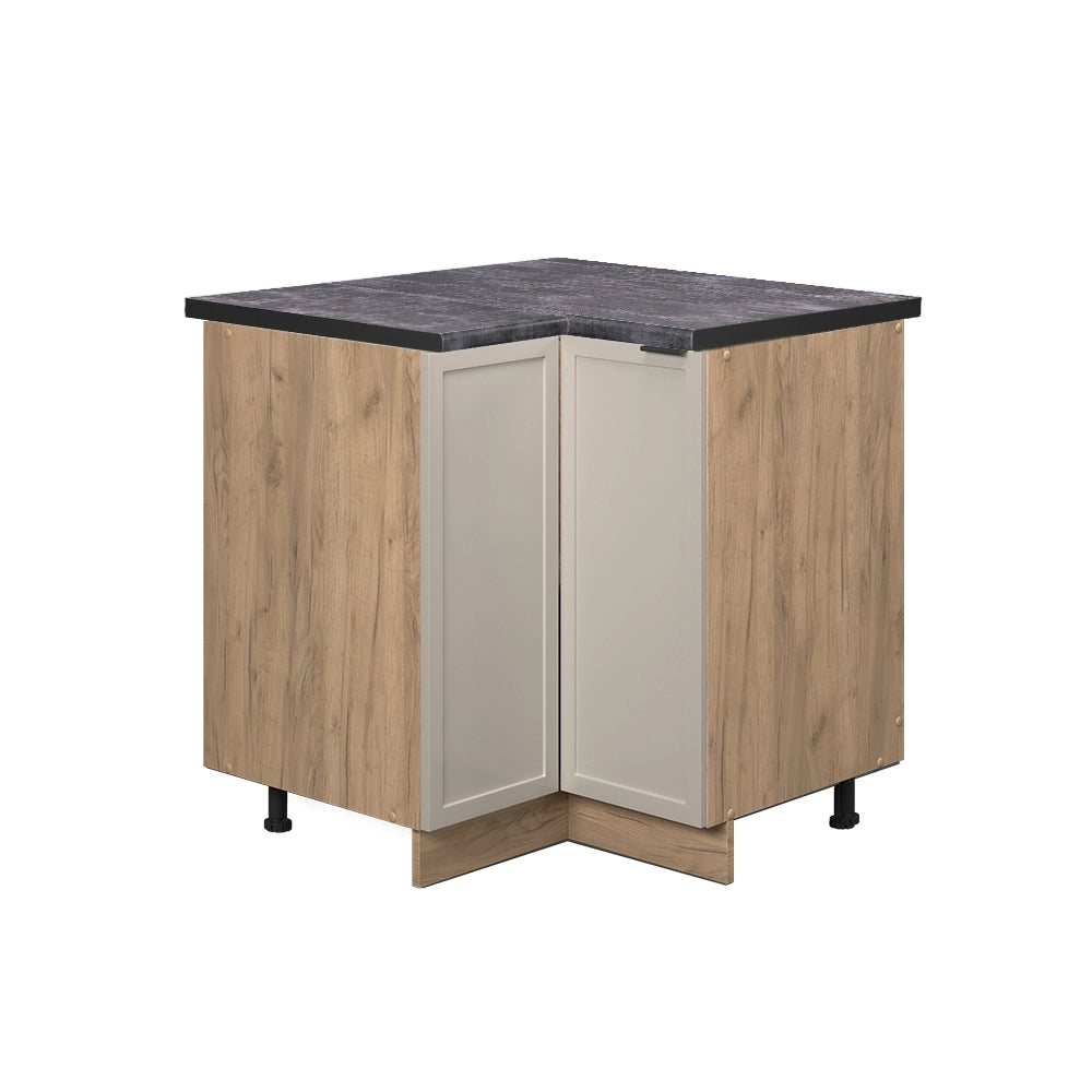 Mobile ad angolo cucina Fame-Line GrigioBeige/Rovere dorato 80.5 cm, PL Antracite Vicco