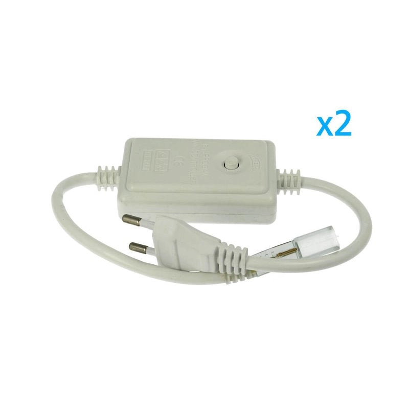 2 PZ Spine Alimentatore Trasformatore 4 Pin Passo 9mm per Bobina LED RGB 220V con Interruttore e Controller 8 Programmi