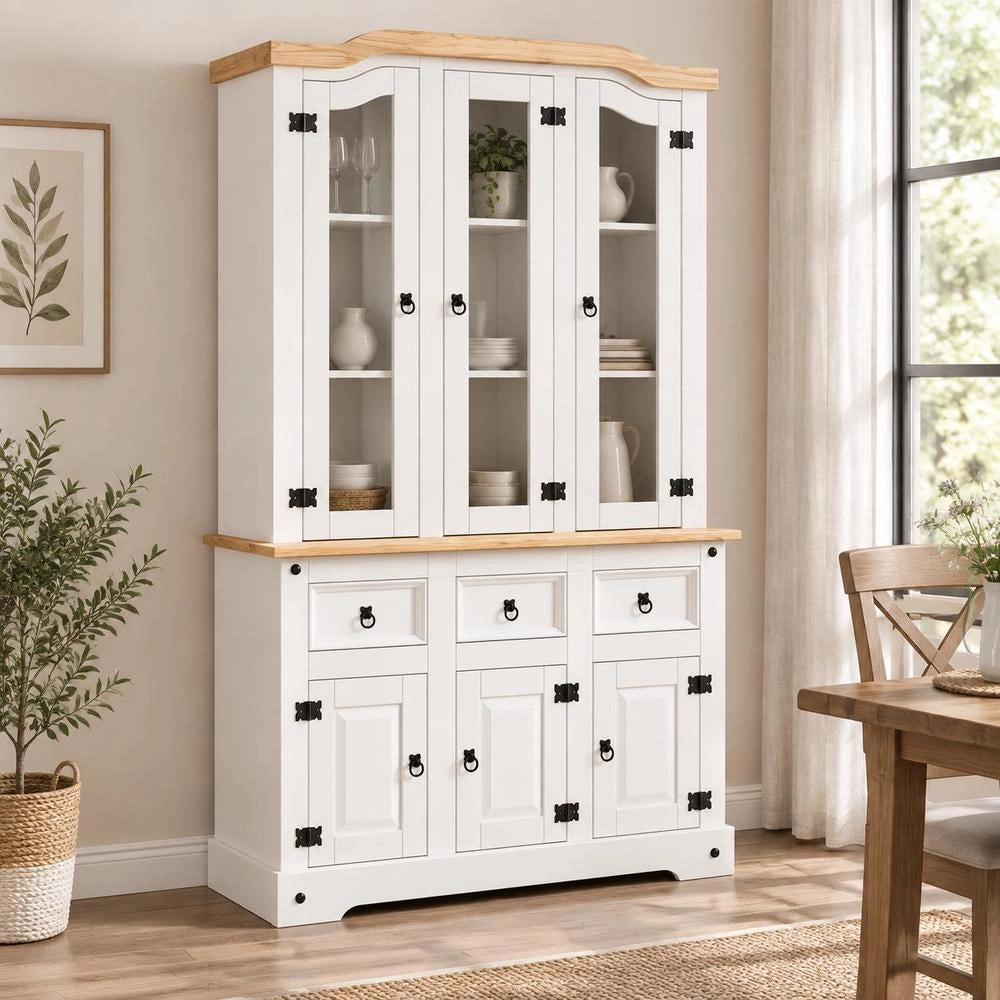 Highboard Corona 112x43x196 Cm Solid Mexican Pine