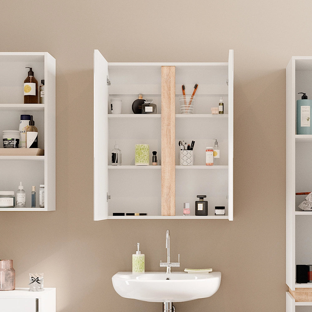Vicco Specchio contenitore bagno Bianco 70.4 x 84 cm con 2 porte