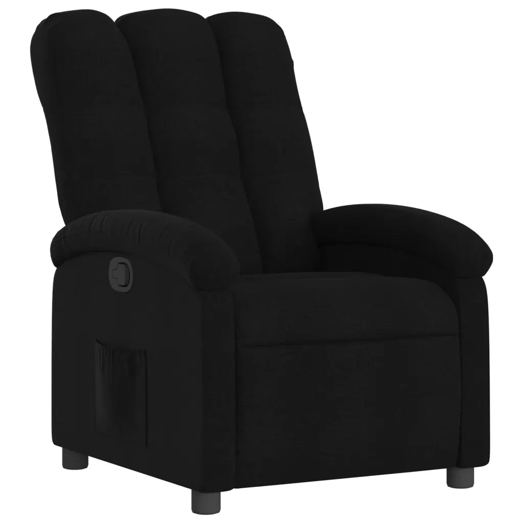 Divano Sedia-Poltrona Reclinabile in Tessuto Nero 314453