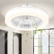 Ventilatore a Soffitto con Luce LED Regolabile e 6 Velocit¨¤, in Plastica e Acrilico, ?46x16 cm, Bianco