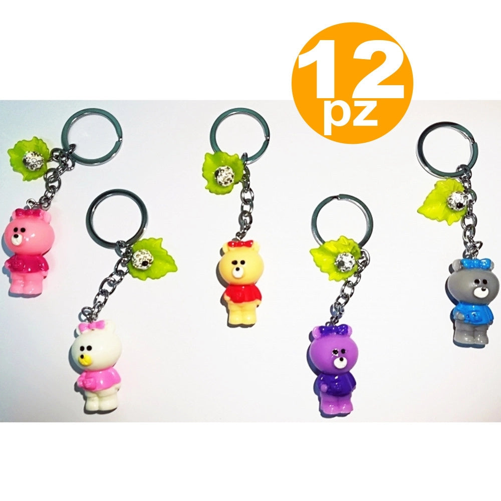 Trade Shop - Set Bomboniere Portachiavi Orsetti Cuore Love Primo Compleanno 18 Anni Comunione -