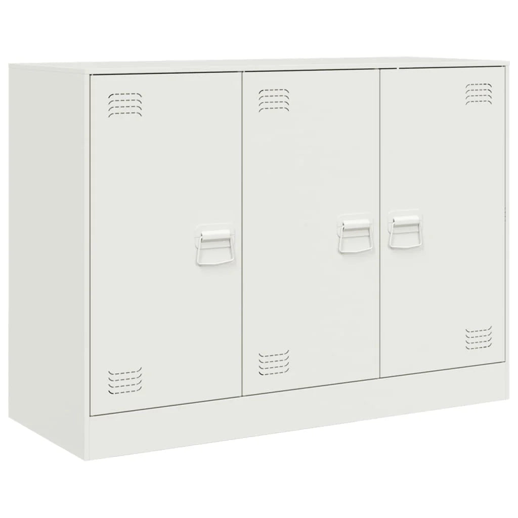 Buffet credenza cassettiera armadio mobile contenitore organizer per cucina soggiorno salotto 99 x 39 x 73 cm acciaio bianco 02_0030544