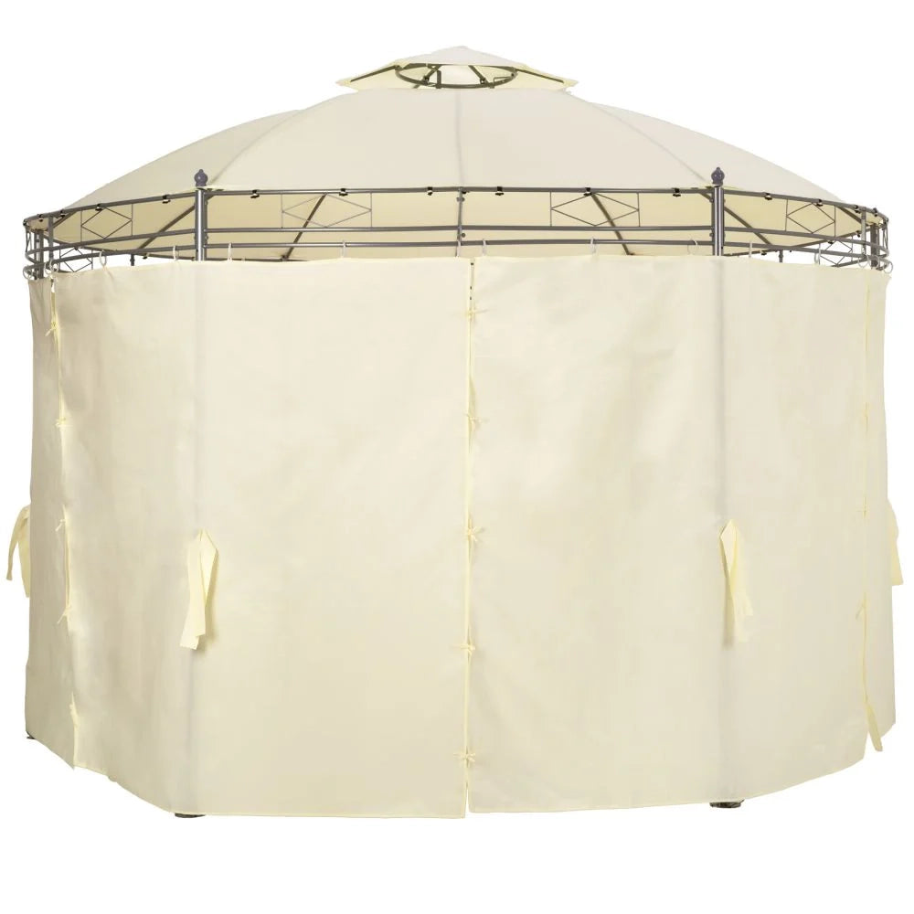 Gazebo/capanno da giardino diametro 3,5 m colore crema 2208175