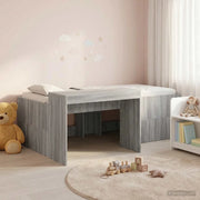 Letto alto per bambini con scrivania Sonoma grigio