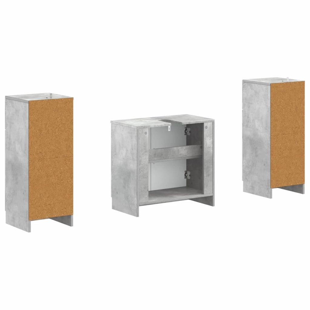 Set di Armadi da Bagno da 2 Pezzi UTRECHT Grigio Cemento 3418056
