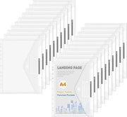 Documenti da archiviazione 36 pz, cartelloni A4 trasparenti con 11 fori, mappe con chiusura con elastico, spazio per etichetta per ogni archiviazione, organizzazione semplice