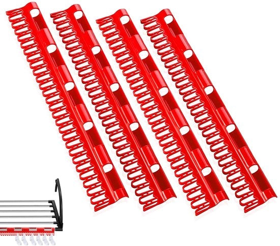 Set di sostegni per calze - set da 4 pezzi - nero - plastico - 32 cm x 5 cm