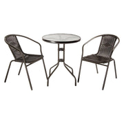 SET GIARDINO IN POLYRATTAN 'ACHILLE' colore marrone/antracite  - LIF