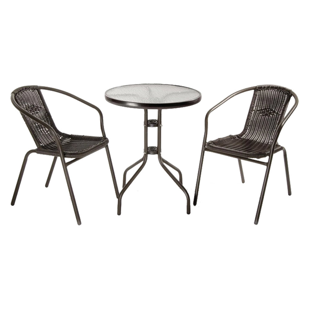 SET GIARDINO IN POLYRATTAN 'ACHILLE' colore marrone/antracite  - LIF