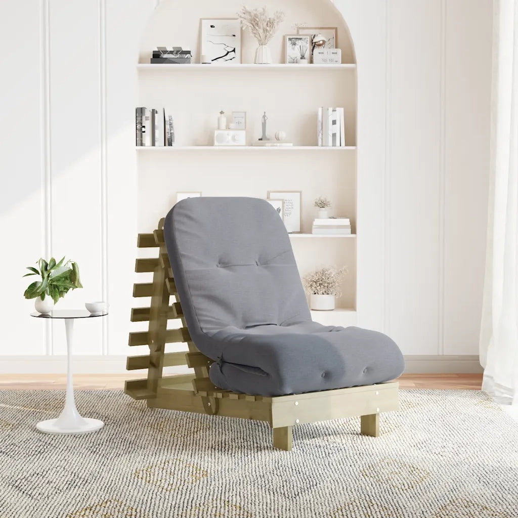 Divano letto | Sof¨¤ letto | Letto singolo Futon con Materasso 60x206x11cm Pino Impregnato