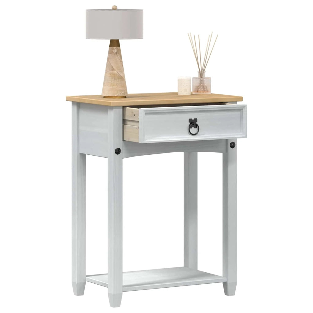 Tavolo Consolle Bianco 55 x 35 x 73 cm Pino massello 42024942