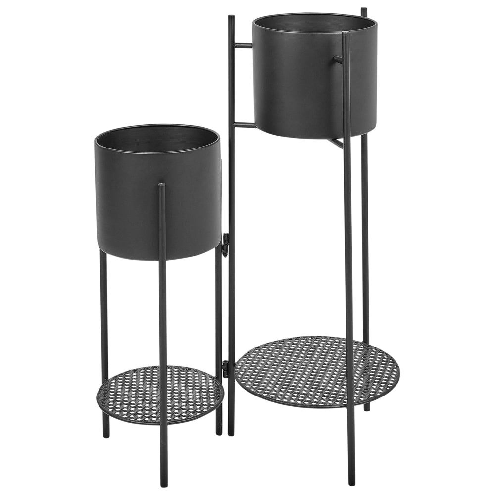 Supporto per vaso da interno in metallo nero per piante stile moderno contemporaneo