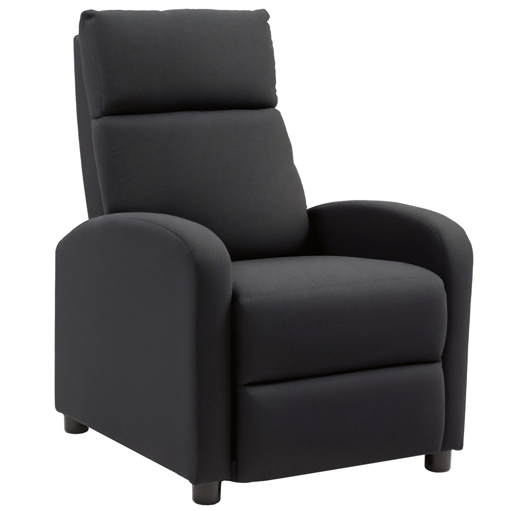 Poltrona Relax Reclinabile con Poggiapiedi ¨C Zephmum ¨C 69x87x100.5 cm, Nero, Lino