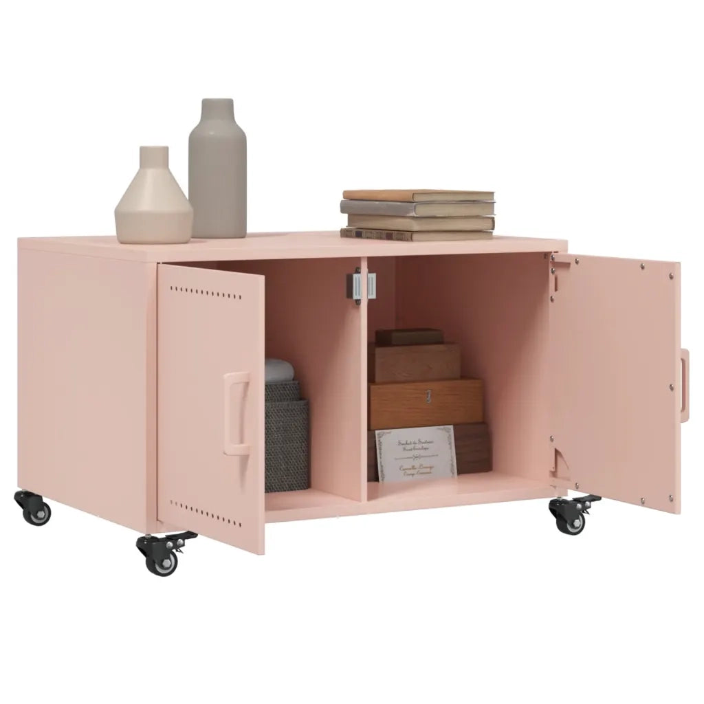 Tavolino da Salotto Rosa 100,5x39x72 cm in Acciaio