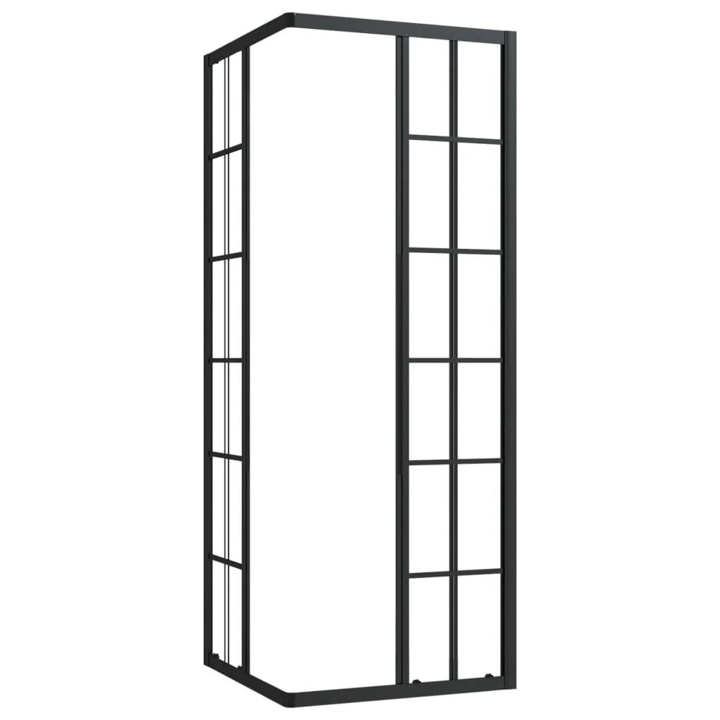 Box doccia parete divisoria per vasca parete divisoria per doccia box doccia per vasca accessorio per il bagno arredamento per la casa ESG 80 x 80 x 180 cm nero 02_0002039