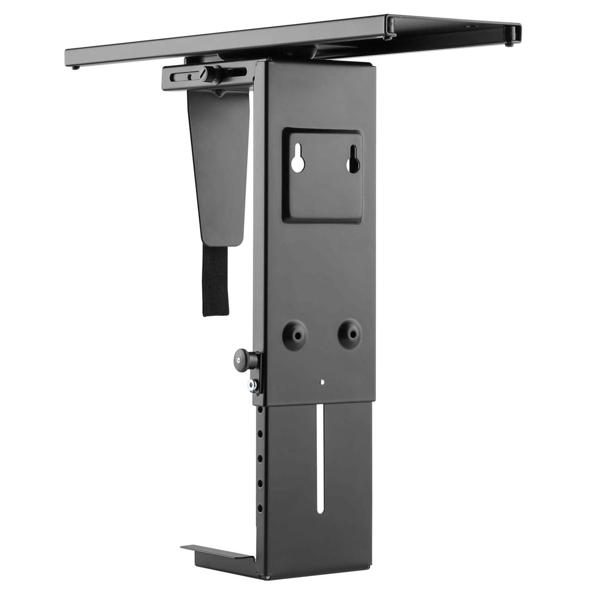 Supporto PC fisso Porta case sotto scrivania, max 10 kg, girevole a 360° con guida scorrevole