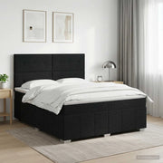 Letto box spring con materasso Nero 140 x 190 cm Tessuto 3454136