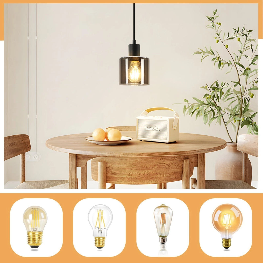 Lampada a sospensione ZMH ferro nero diametro 11 cm E27 max 40W stile industriale retr¨°