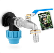 Kit di pompa per giardino Pompa 2500 Ingresso 1-2 BSP EN 13828-A-CU con Uscita 3-4 BSP - MDPE PE PN16 Manichetto di supporto femmina 20 mm - Manopola blu