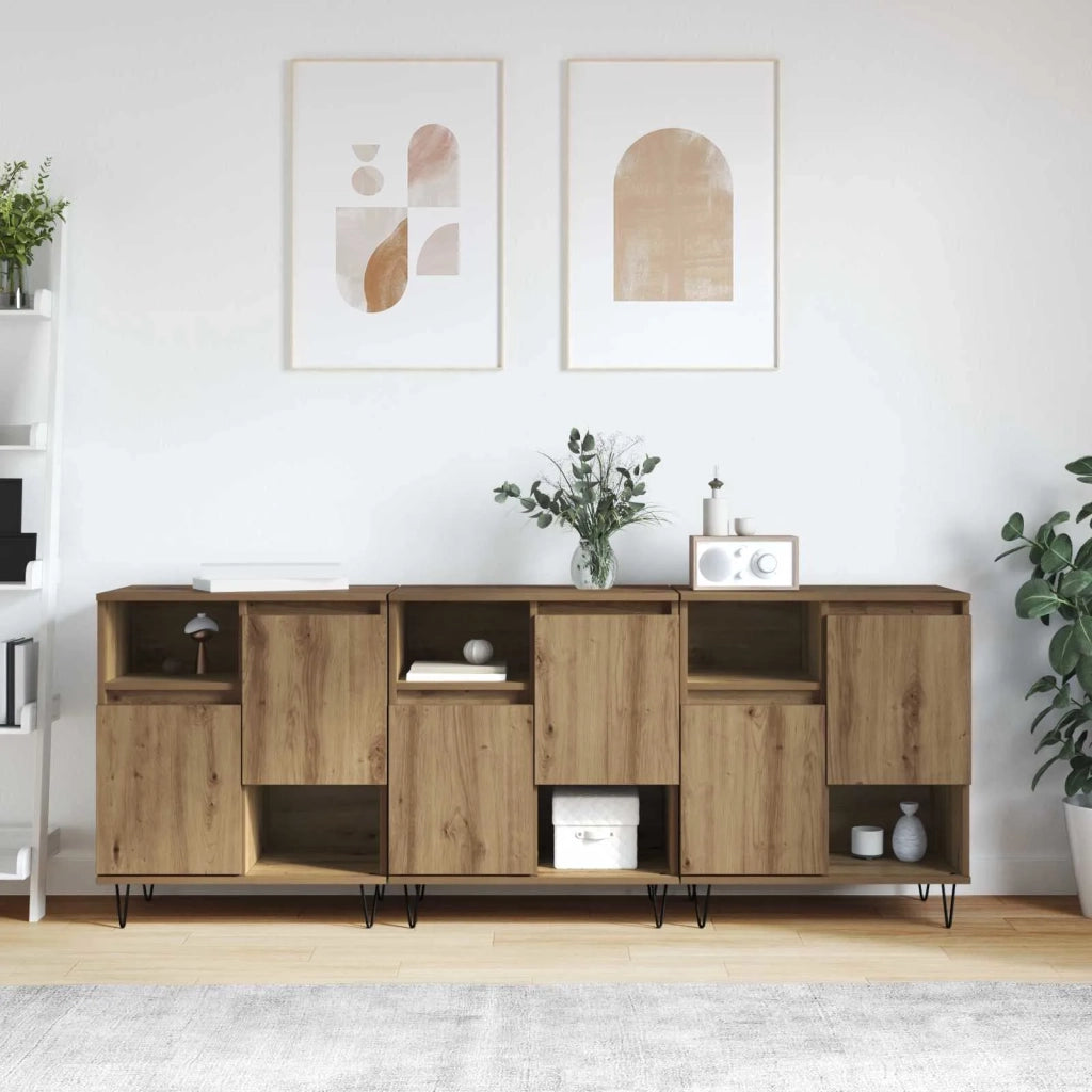 Credenza 3 pcs Rovere artigianale 60 x 35 x 70 cm 3394564