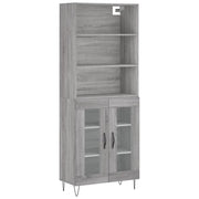 Credenza | Madia | Buffet da pranzo | Armadio da pranzo Grigio Sonoma 69,5x34x180 cm in Legno Multistrato