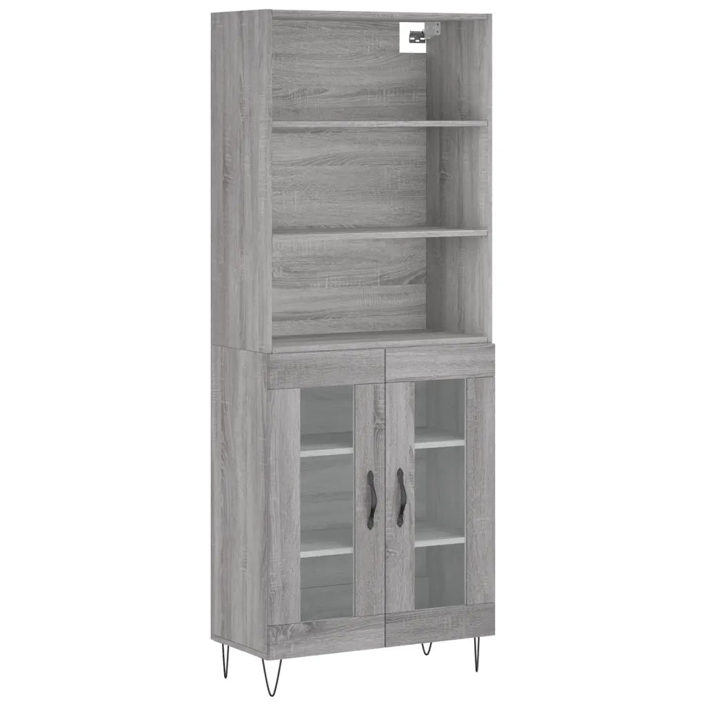 Credenza | Madia | Buffet da pranzo | Armadio da pranzo Grigio Sonoma 69,5x34x180 cm in Legno Multistrato