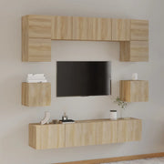 Set Mobili Porta TV 8pz Rovere Sonoma in Legno Multistrato 3114408