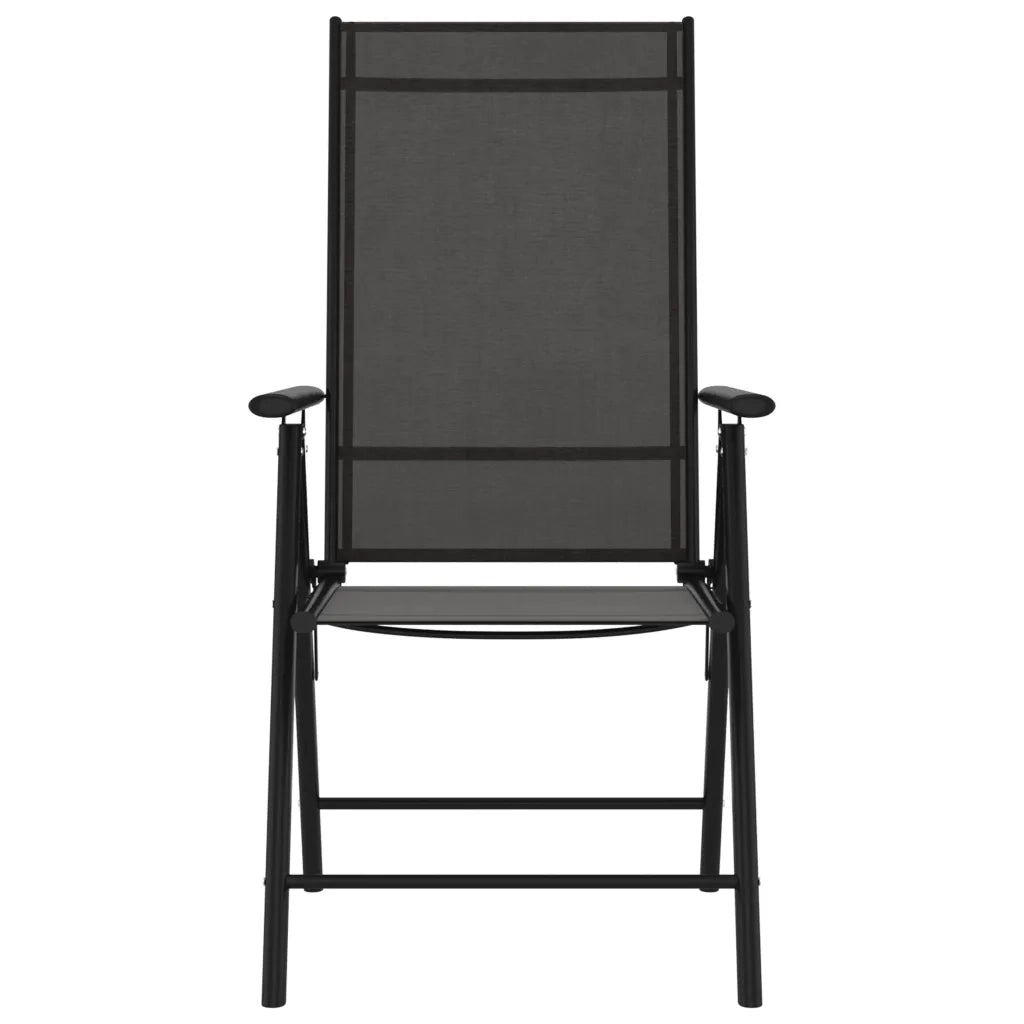 Sedie da Giardino Pieghevoli 6 pz in Textilene Nere 312179