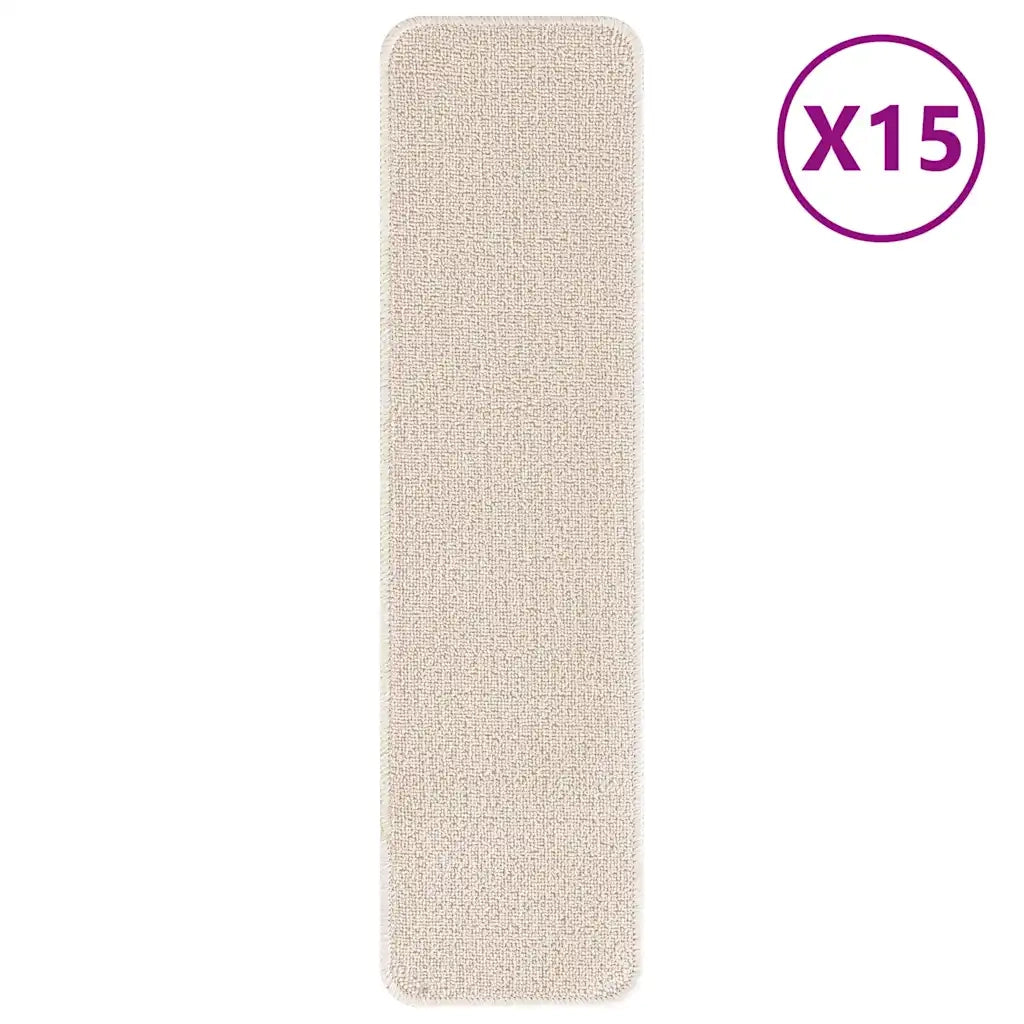 Tappetini Antiscivolo per Scale 15 pcs Crema 75 x 20 cm PP 4019803