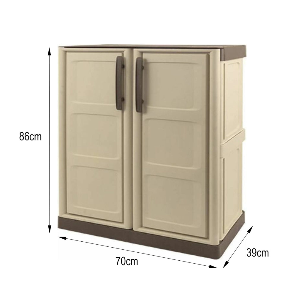 Mobile da Giardino Acira, Armadio da Esterno un Ripiano Made in Italy, 70x39x85.5h cm Beige