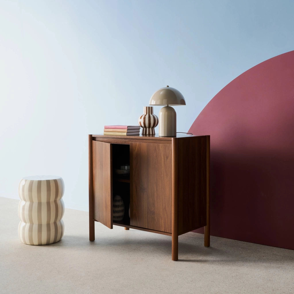Credenza decorazione legno 2 ante 80cm, noce