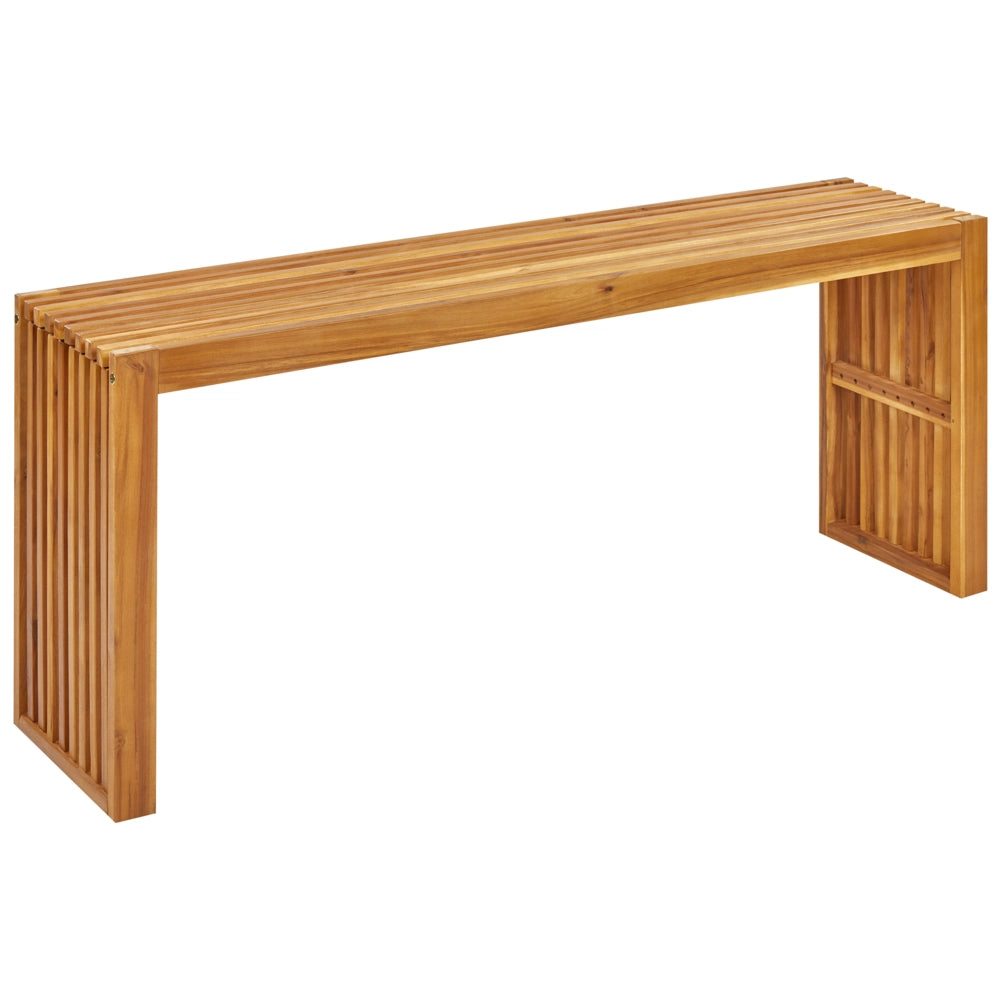 Set da pranzo da giardino 4 pezzi Tavolo rettangolare in legno massiccio di acacia chiaro 3 sgabelli Stile rustico moderno per interni esterni