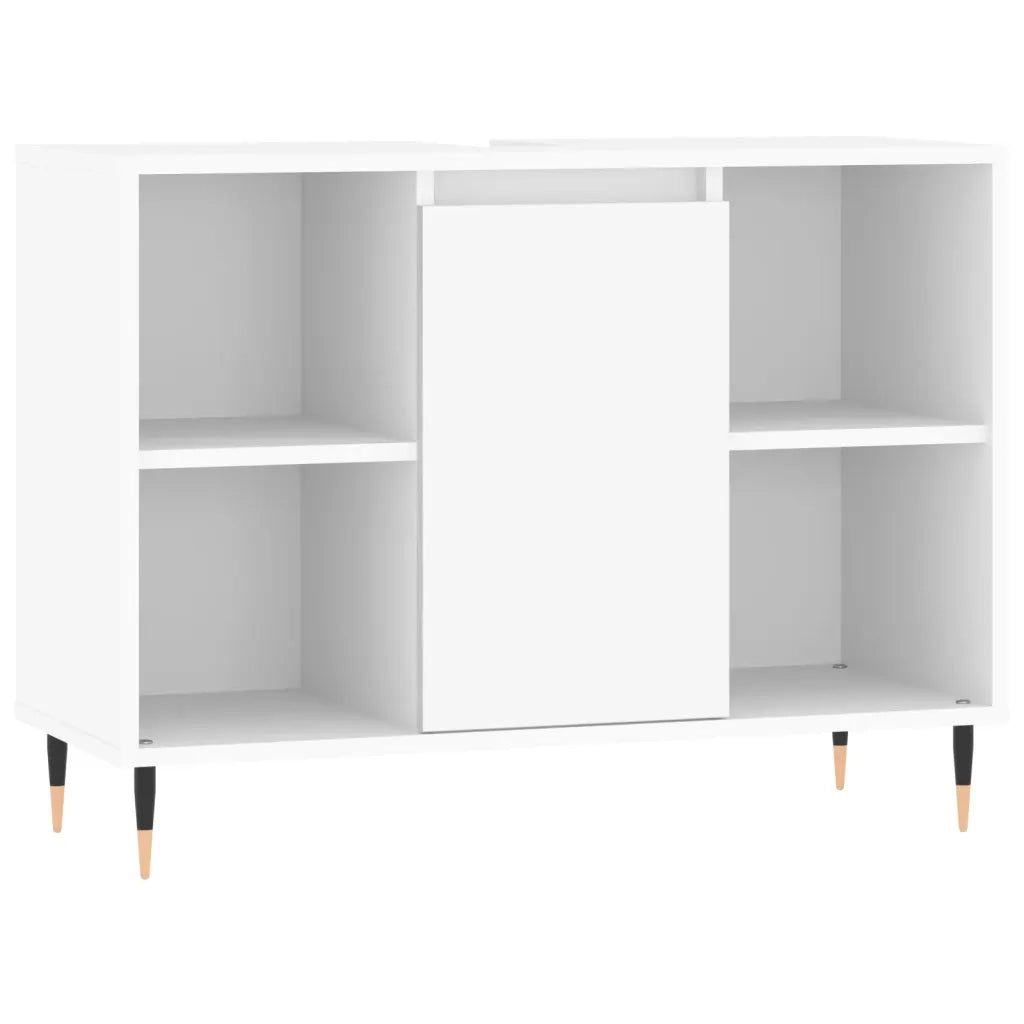 Set Mobili da Bagno | Armadio da bagno 3 pz Bianco in Legno Multistrato