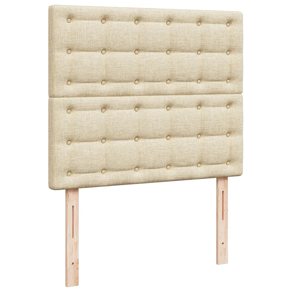 Struttura Letto Pouf con Materasso Crema 120x190 cm in Tessuto 3313311