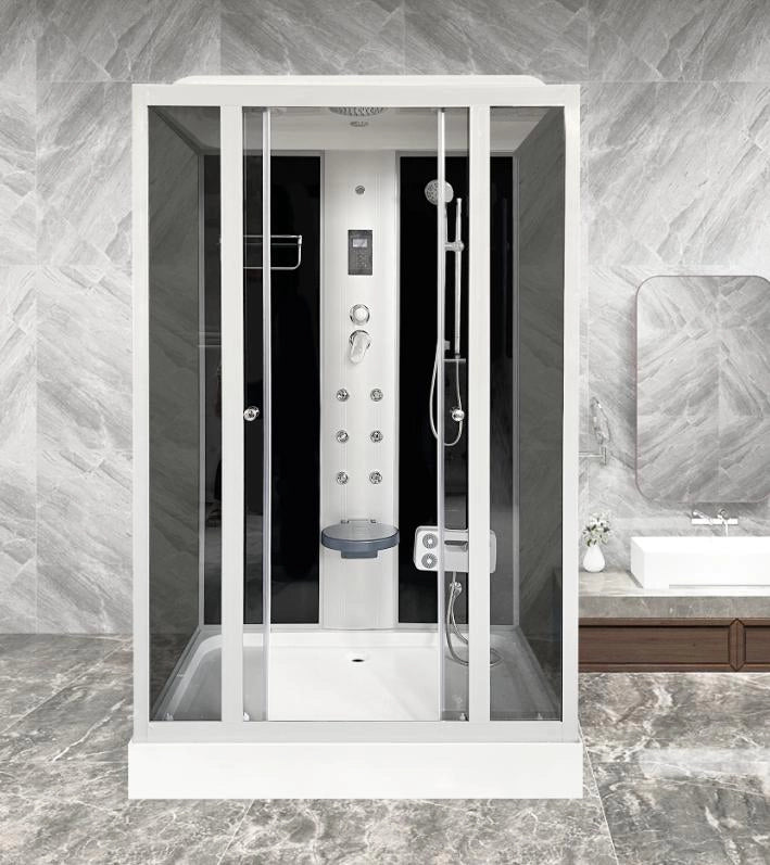 Cabina doccia idromassaggio, bagno turco, cromoterapia, touch screen, full optional 130x85cm Sicorage Myala