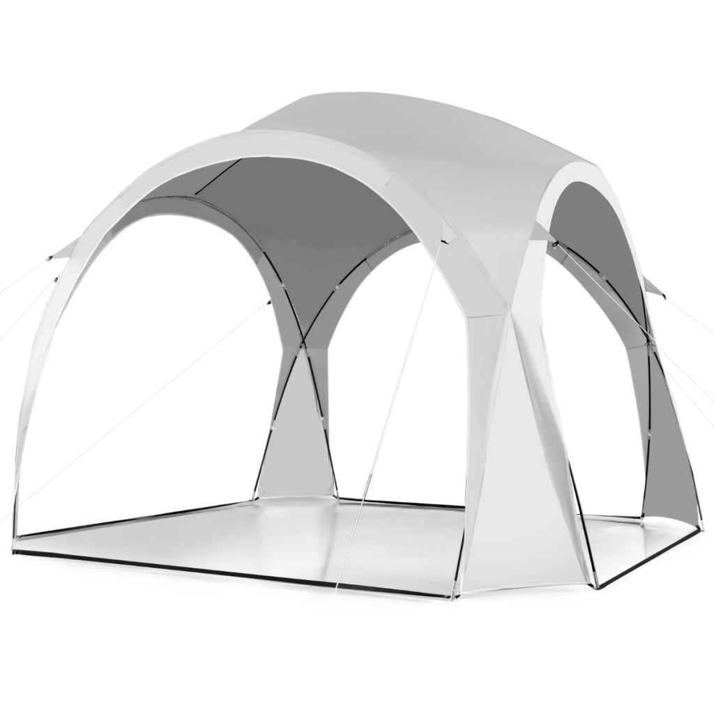 Tenda portatile parasole per 6-8 persone, Tenda con borsa da trasporto 16 picchetti 8 corde per il vento Bianco-Tende
