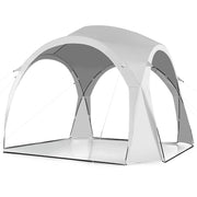 Tenda portatile parasole per 6-8 persone, Tenda con borsa da trasporto 16 picchetti 8 corde per il vento Bianco-Tende