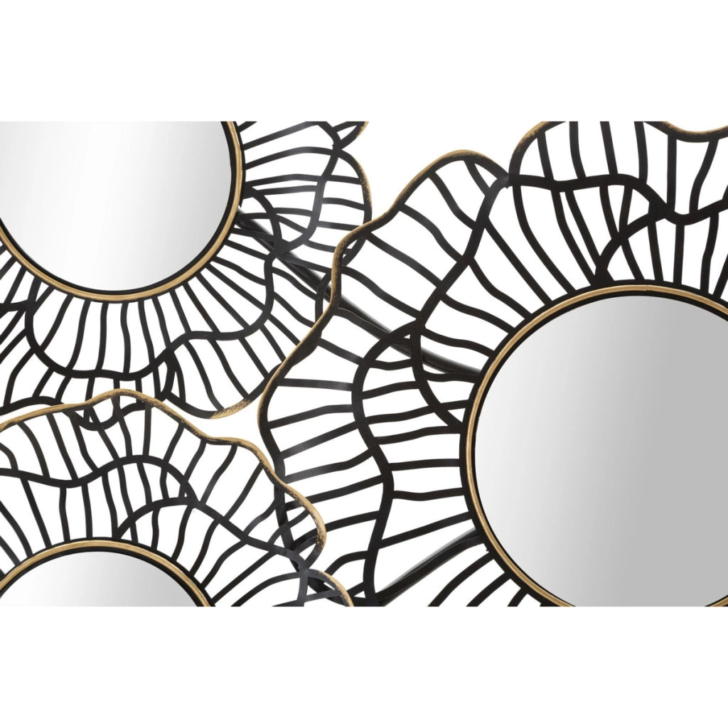 Decorazione in Metallo 3D Cerchi 3, Nero, Metallo, 121x5x56 cm