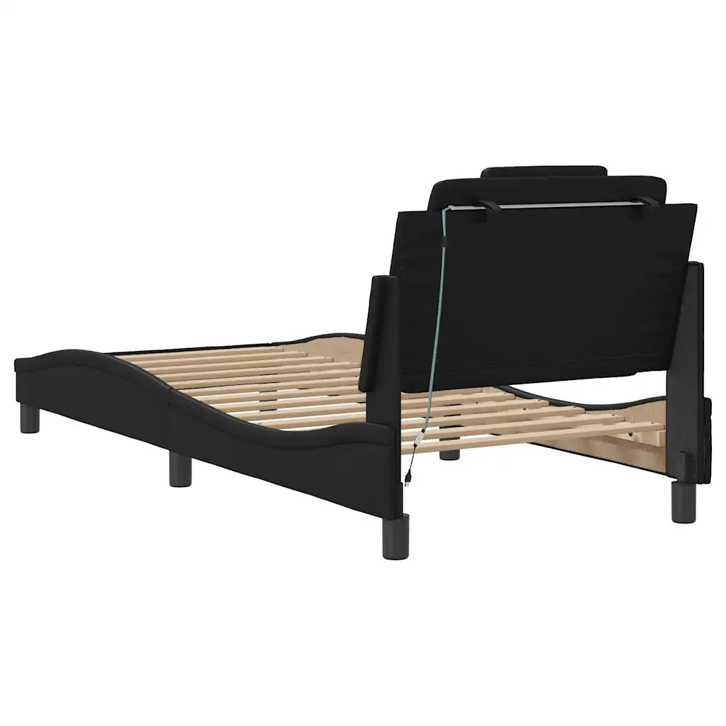 Giroletto Viana con LED senza Materasso Nero 90x200 cm 3213994
