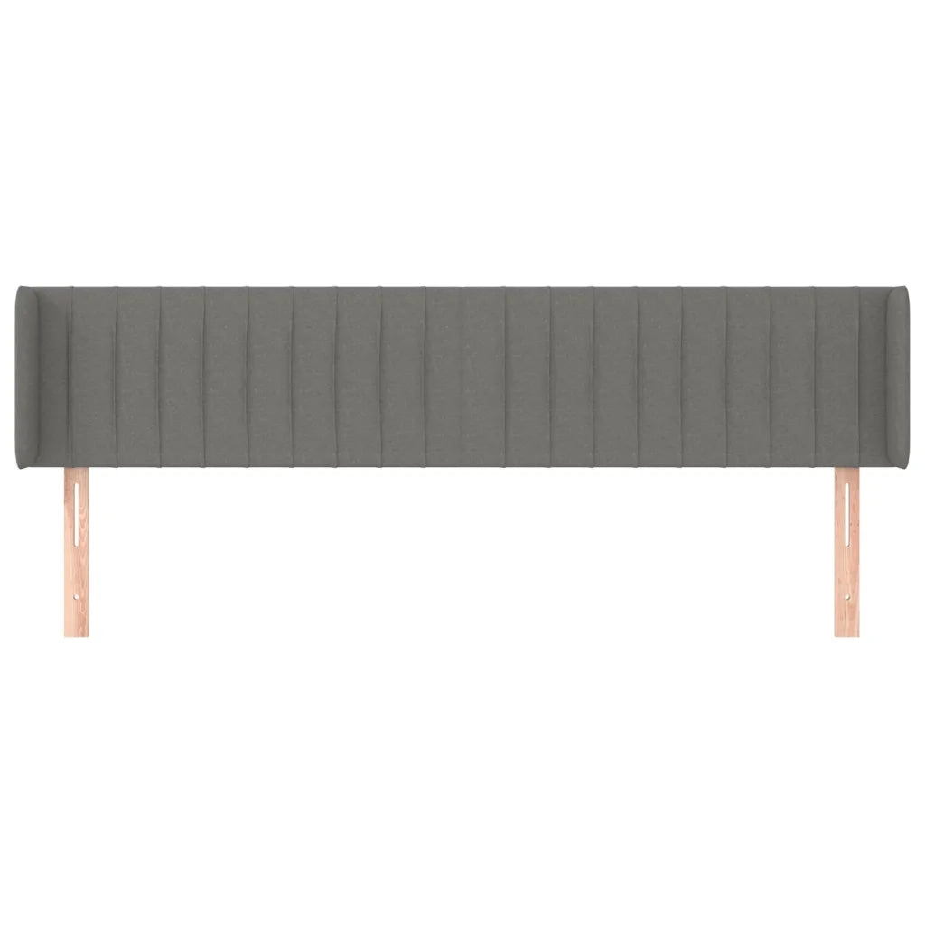 Testiera | Testata ad Orecchio Grigio Scuro 183x16x78/88 cm in Tessuto