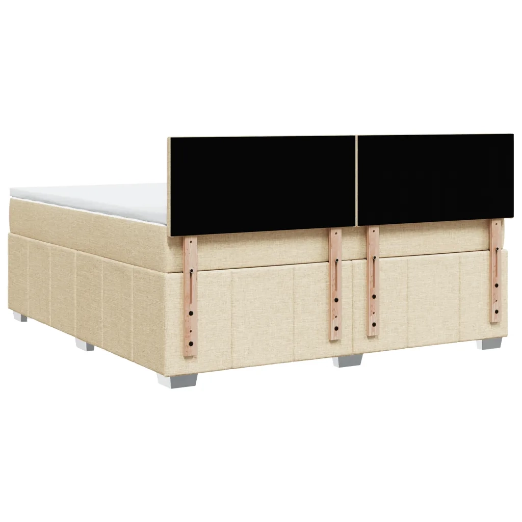Giroletto a Molle con Materasso Crema 180x200 cm in Tessuto 3289445