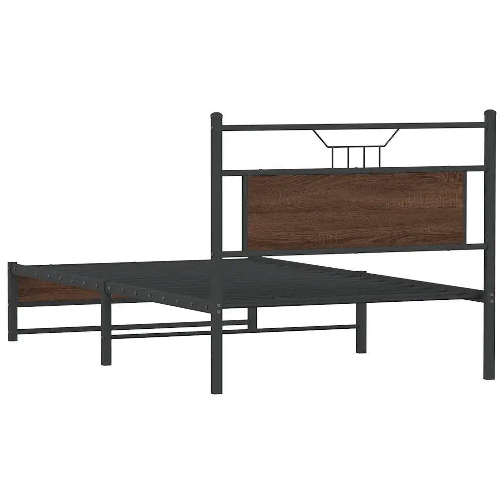 vidaXL Giroletto senza Materasso Rovere Marrone 100x200 cm Truciolato