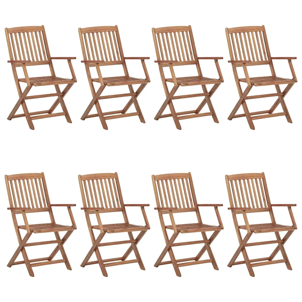 Sedie da Giardino Pieghevoli 8 pz con Cuscini Massello Acacia cod mxl 8480