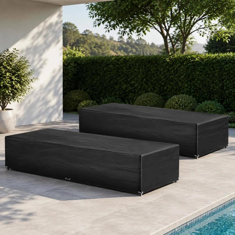 Sun Lounger Covers, 2 Pieces, 12 Eyelets, 205x75x40 Cm