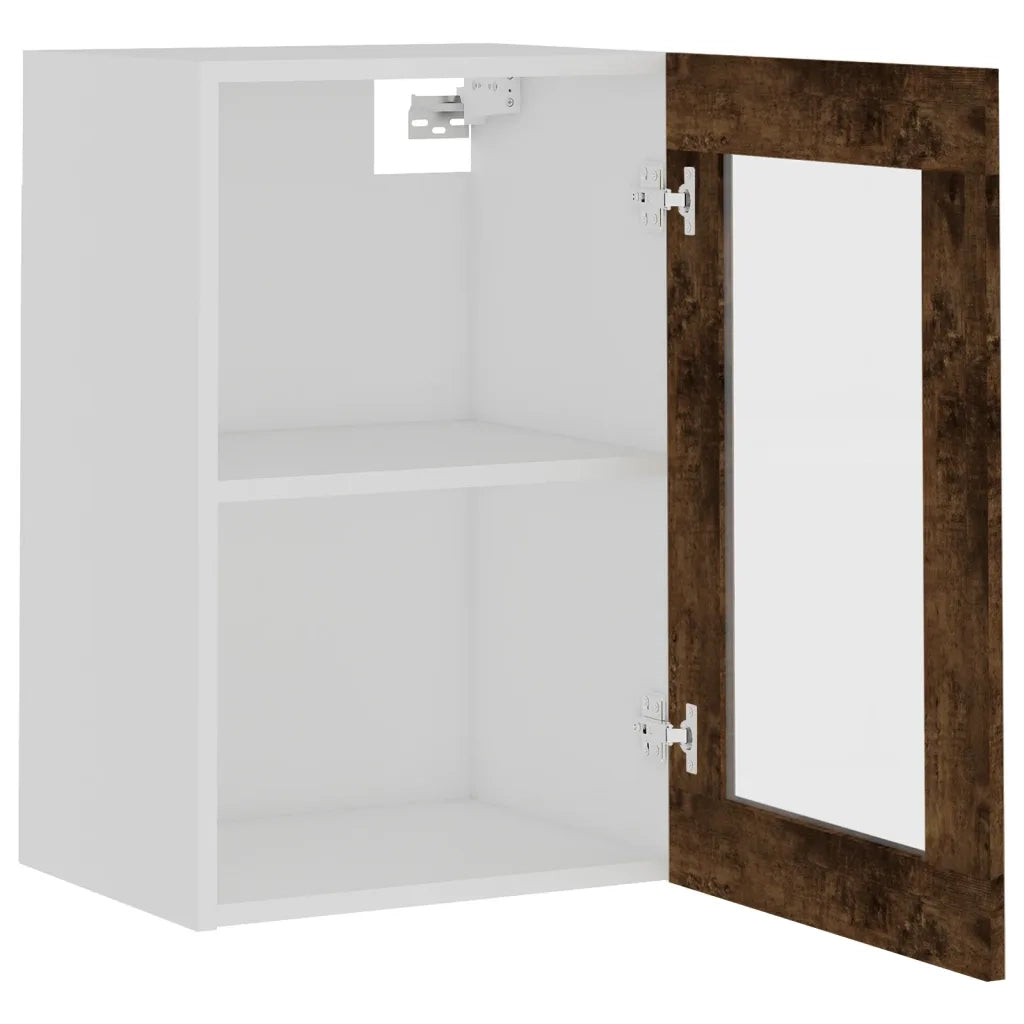 Mobile Pensile “Lyon” Vetro Rovere Fumo 40x31x60 cm 826345